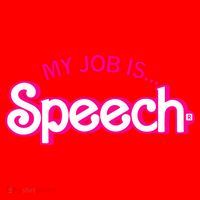 My Job Is Speech Therapist SLP Retro Pink Style Speech Gift Santa Hat thumb 1