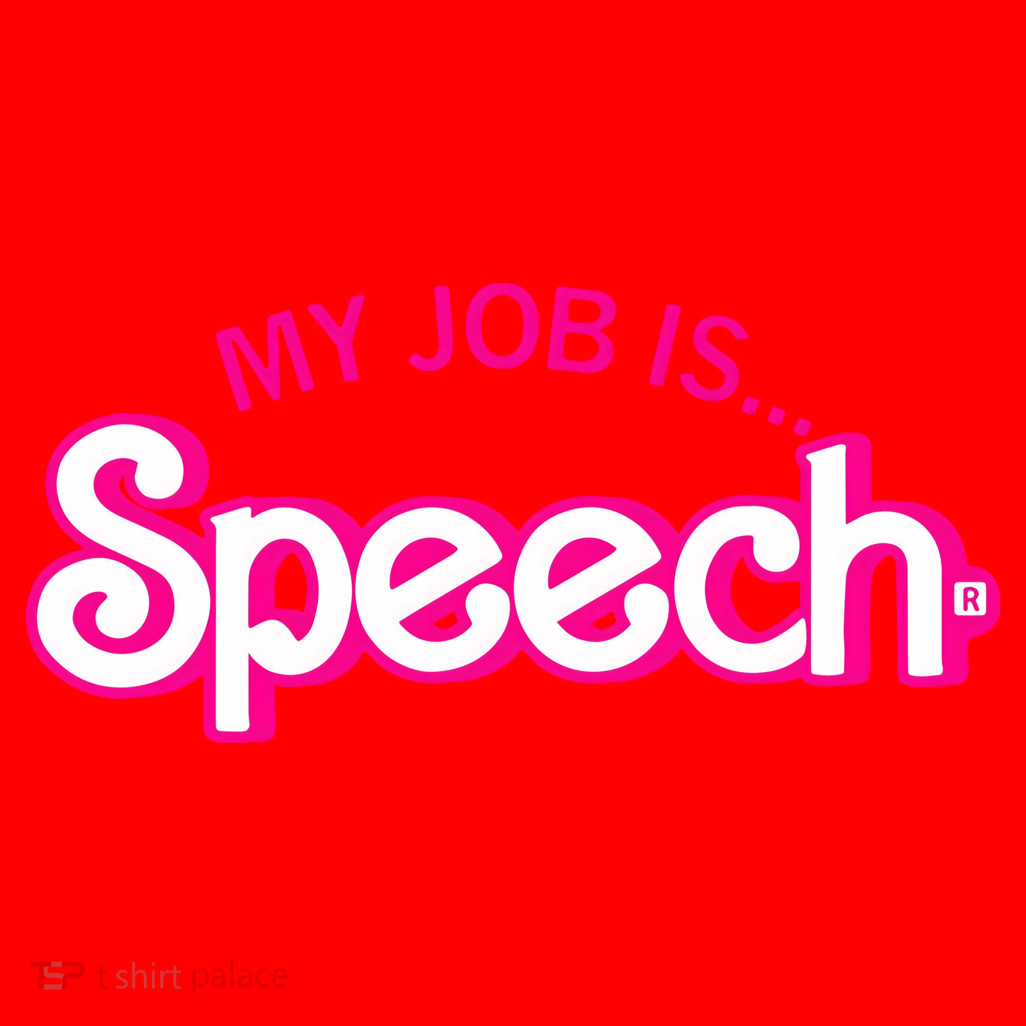 My Job Is Speech Therapist SLP Retro Pink Style Speech Gift Santa Hat