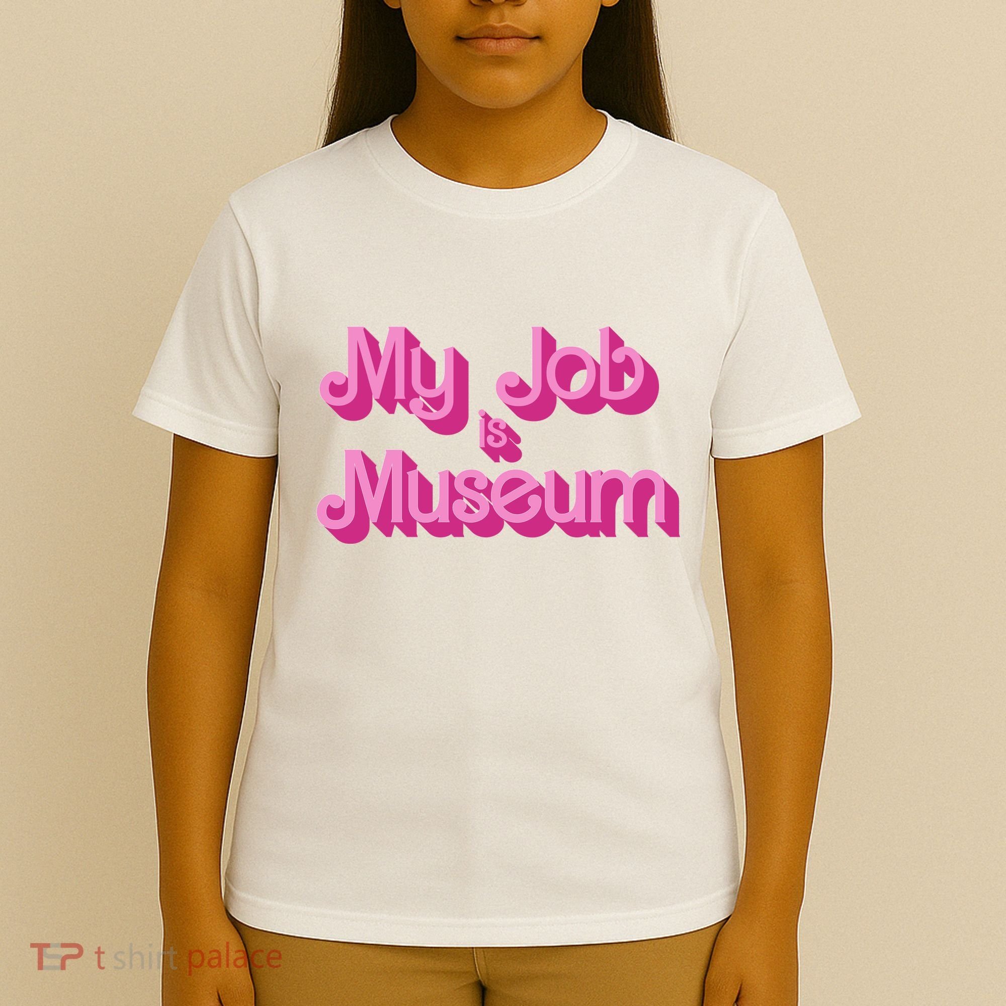 My Job Is Museum Hot Pink Guift For Caretaker T-Shirt