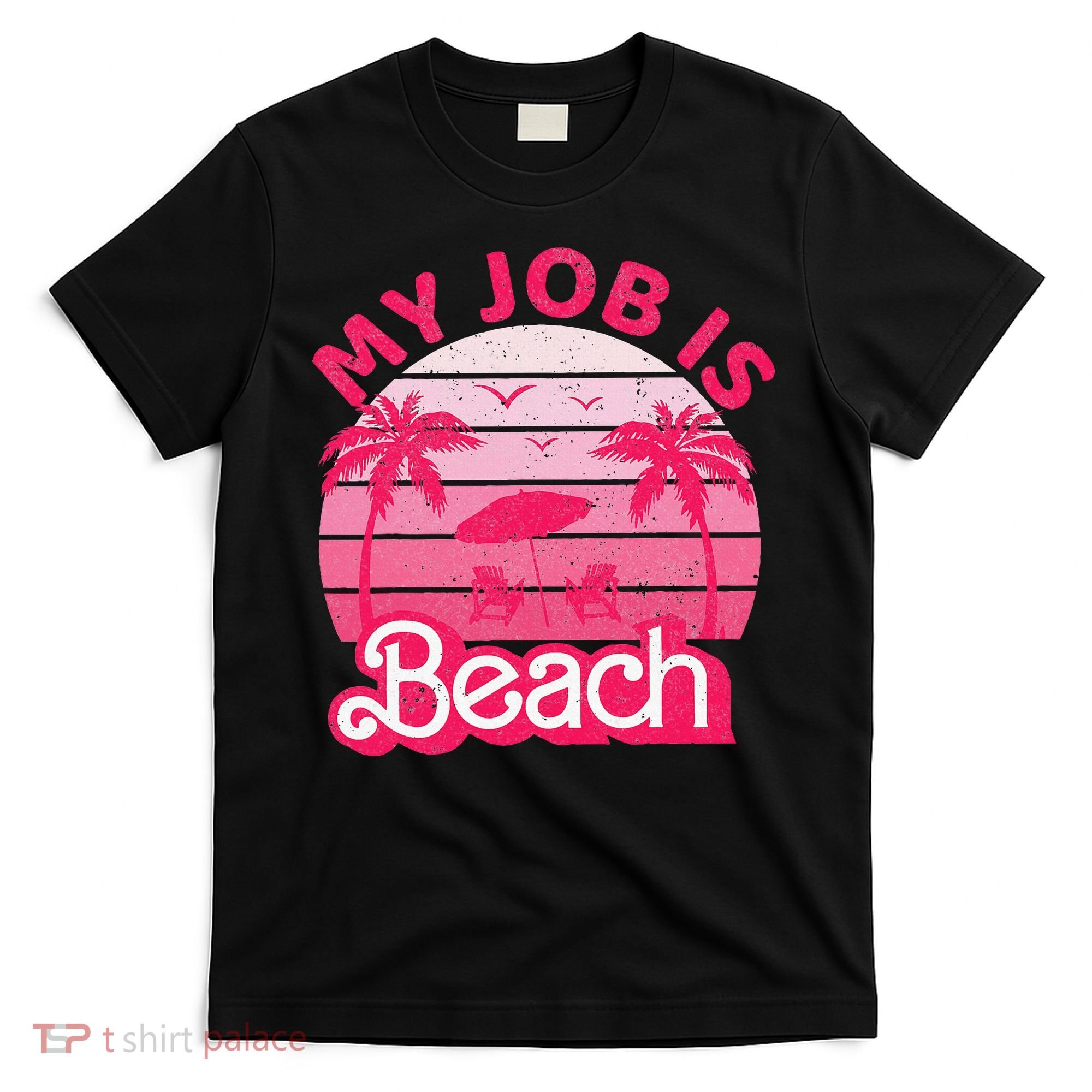 My Job Is Beach Retro Vintage Funny Gift Beach Jobs T-Shirt