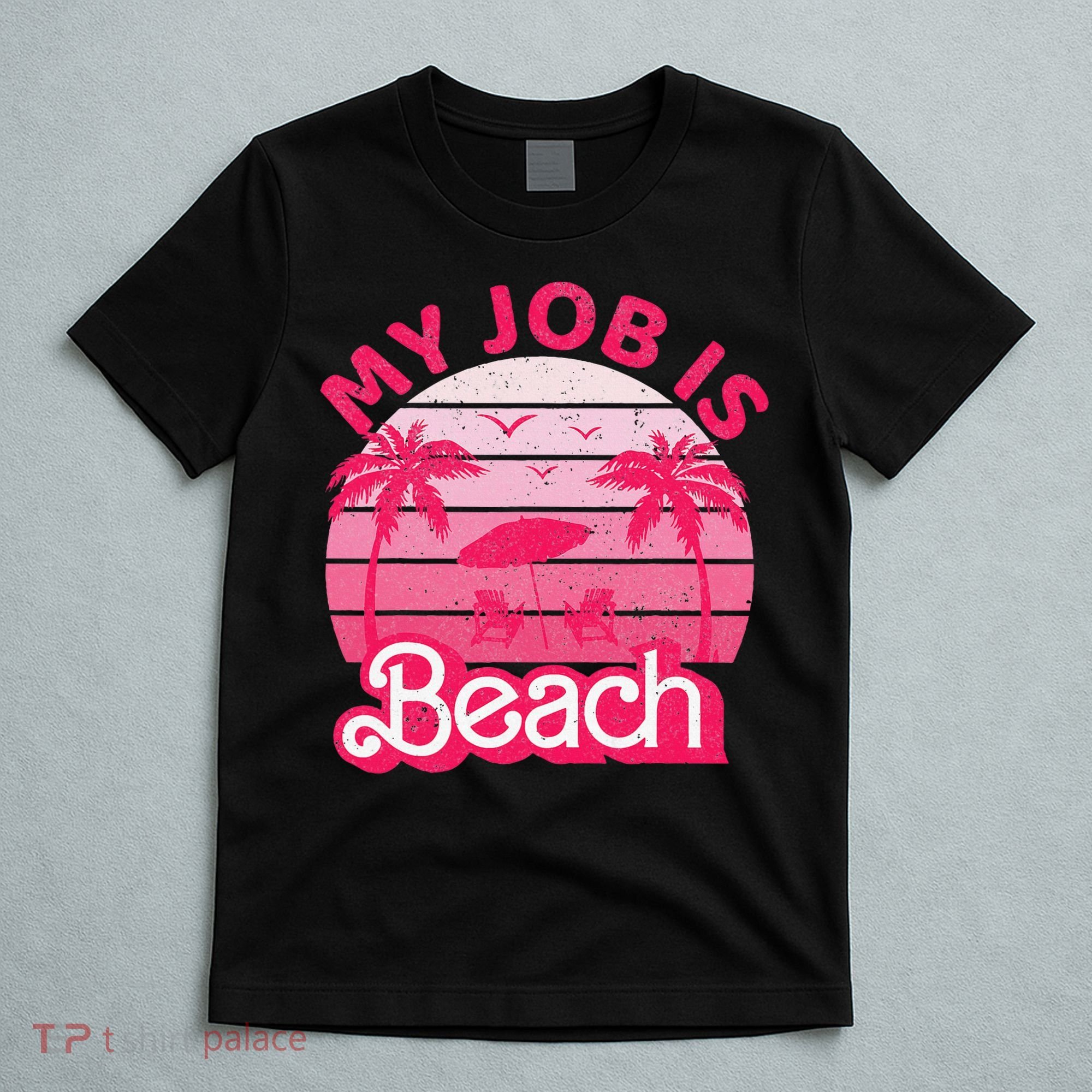 My Job Is Beach Retro Vintage Funny Gift Beach Jobs T-Shirt