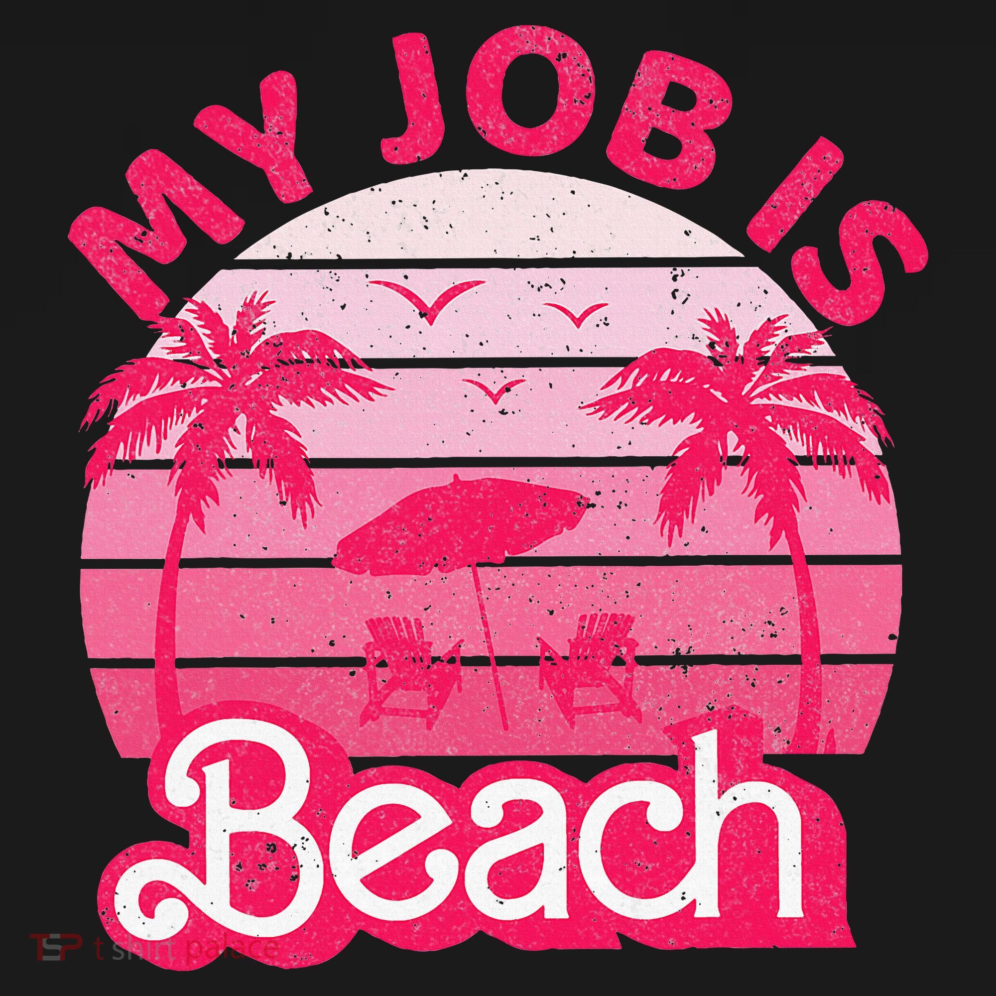 My Job Is Beach Retro Vintage Funny Gift Beach Jobs T-Shirt