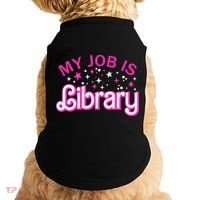 My Job Is A Library Retro Pink Style Reading Books Librarian Doggie Tank thumb 0