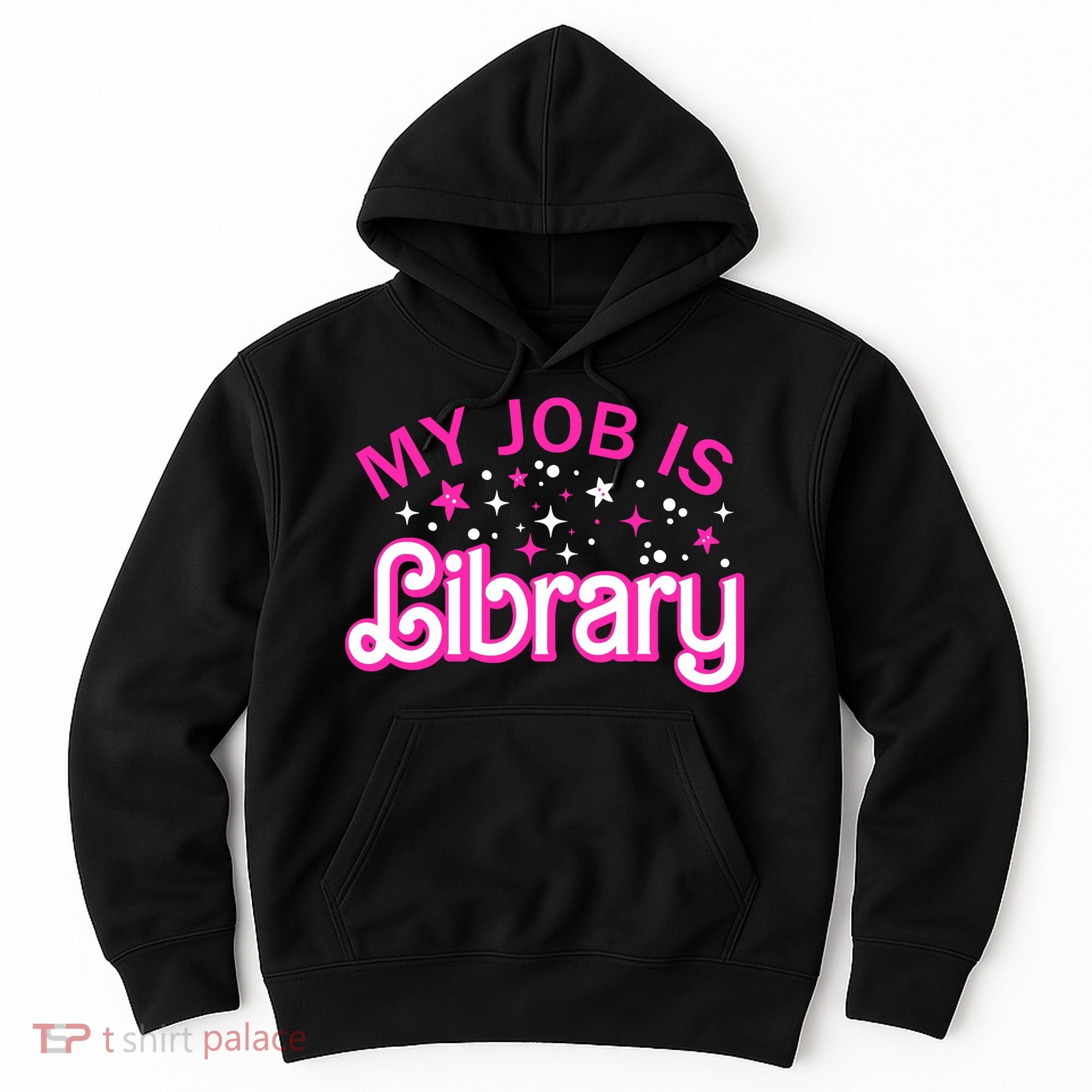 My Job Is A Library Retro Pink Style Reading Books Librarian Hoodie