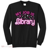 My Job Is A Library Retro Pink Style Reading Books Librarian Sweatshirt thumb 0