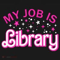 My Job Is A Library Retro Pink Style Reading Books Librarian Women's Hoodie thumb 2