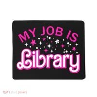 My Job Is A Library Retro Pink Style Reading Books Librarian Mousepad thumb 0