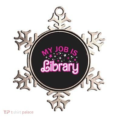 My Job Is A Library Retro Pink Style Reading Books Librarian Ornament