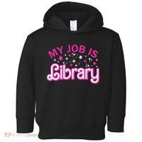 My Job Is A Library Retro Pink Style Reading Books Librarian Toddler Hoodie thumb 0