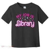 My Job Is A Library Retro Pink Style Reading Books Librarian Toddler T-Shirt thumb 0