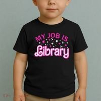 My Job Is A Library Retro Pink Style Reading Books Librarian Toddler T-Shirt thumb 2