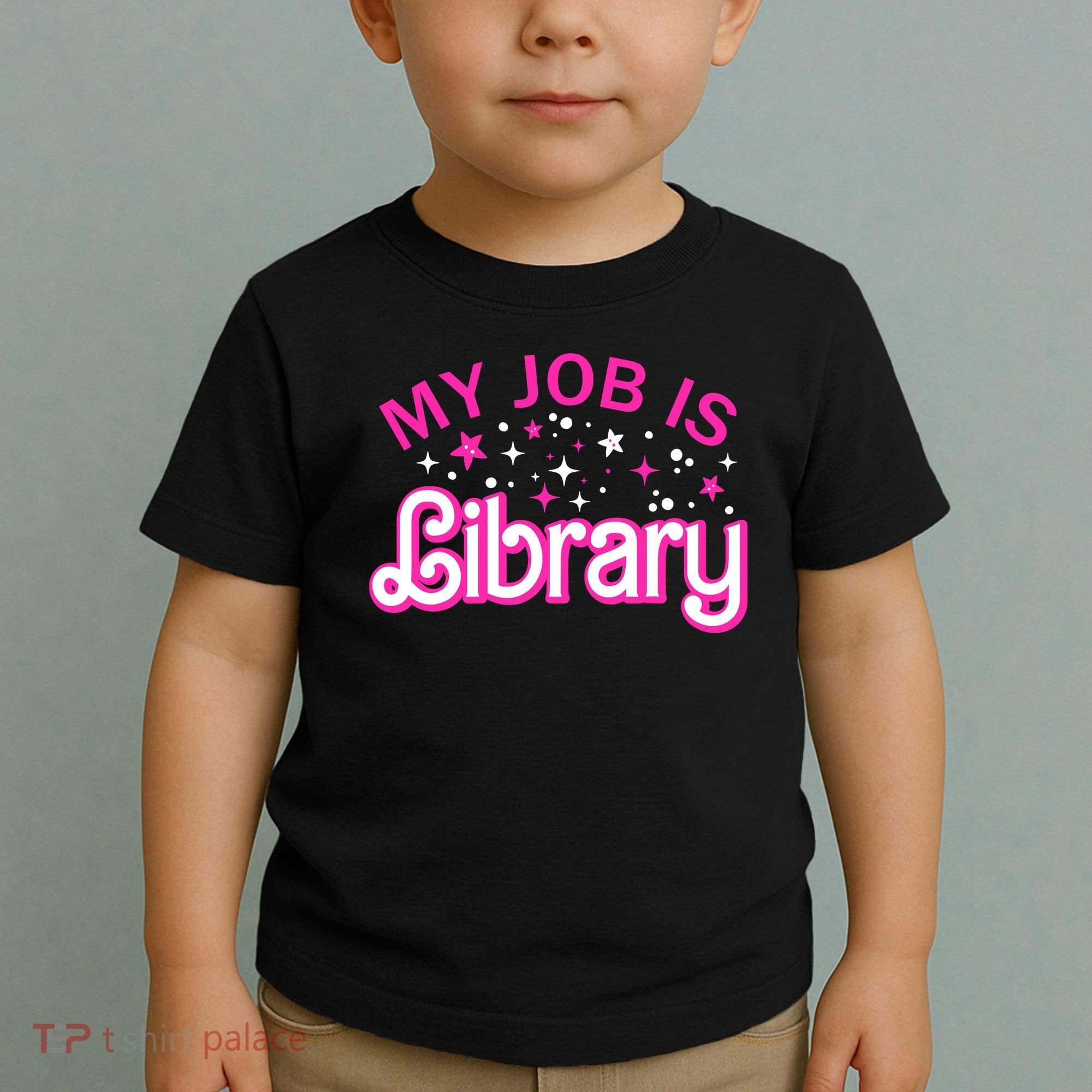 My Job Is A Library Retro Pink Style Reading Books Librarian Toddler T-Shirt
