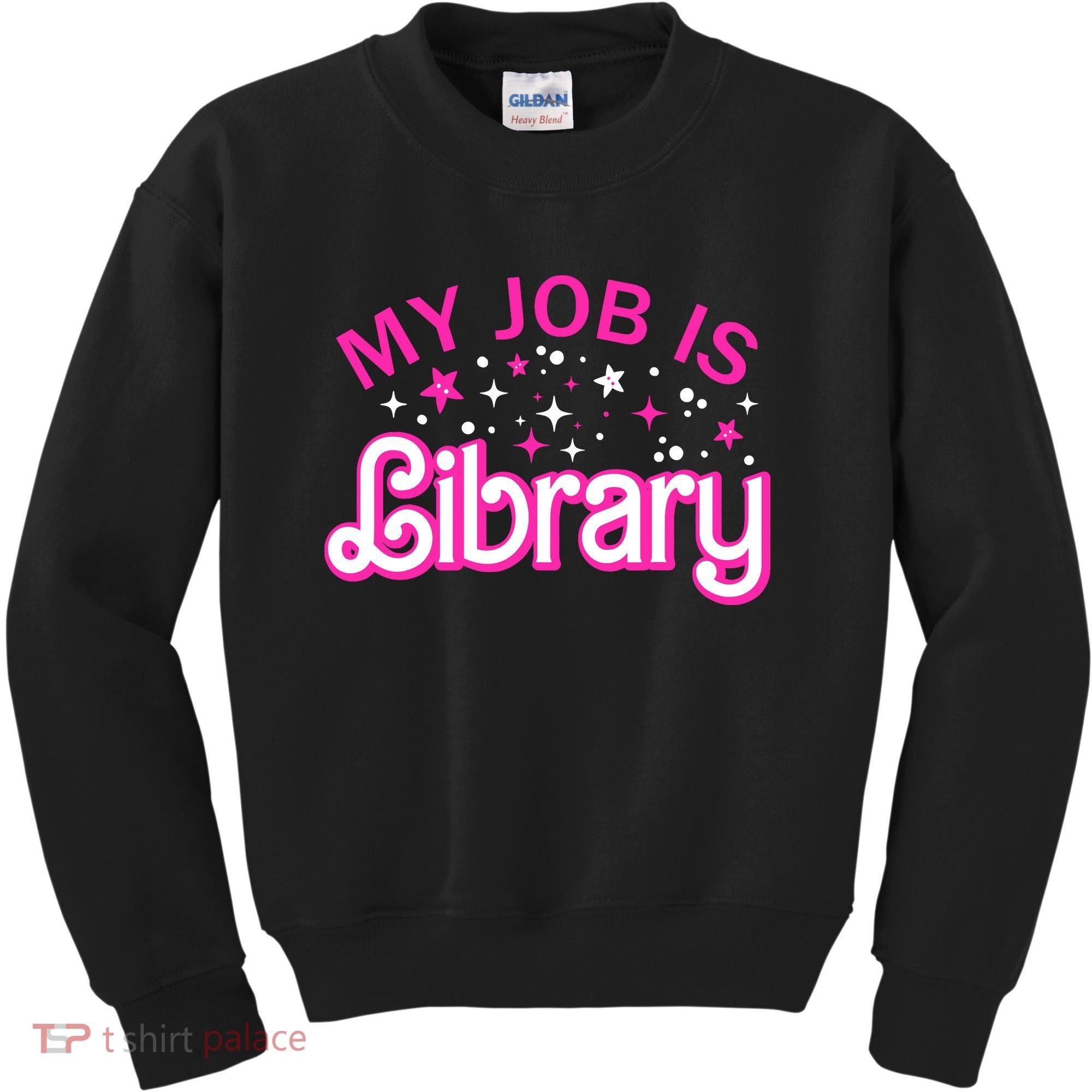 My Job Is A Library Retro Pink Style Reading Books Librarian Kids Sweatshirt