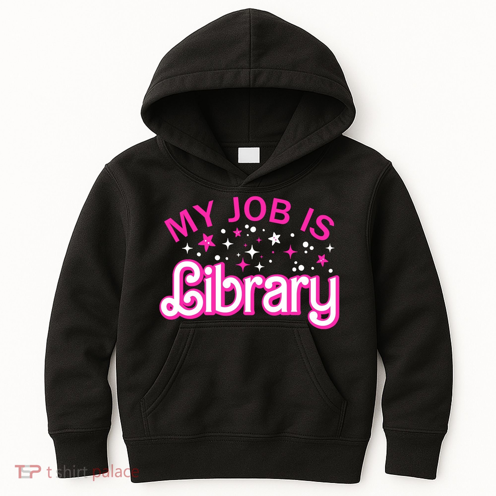 My Job Is A Library Retro Pink Style Reading Books Librarian Kids Hoodie
