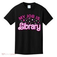 My Job Is A Library Retro Pink Style Reading Books Librarian Kids T-Shirt thumb 0
