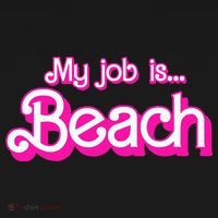 My Job Is Beach Pink Retro Funny Beach Lover Sweatshirt thumb 3
