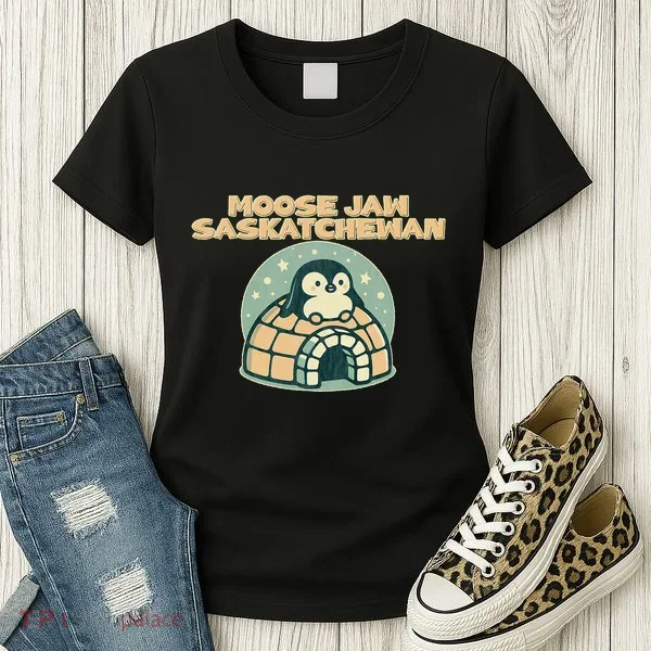 Moose Jaw Saskatchewan Canada Cute Penguin Women's T-Shirt