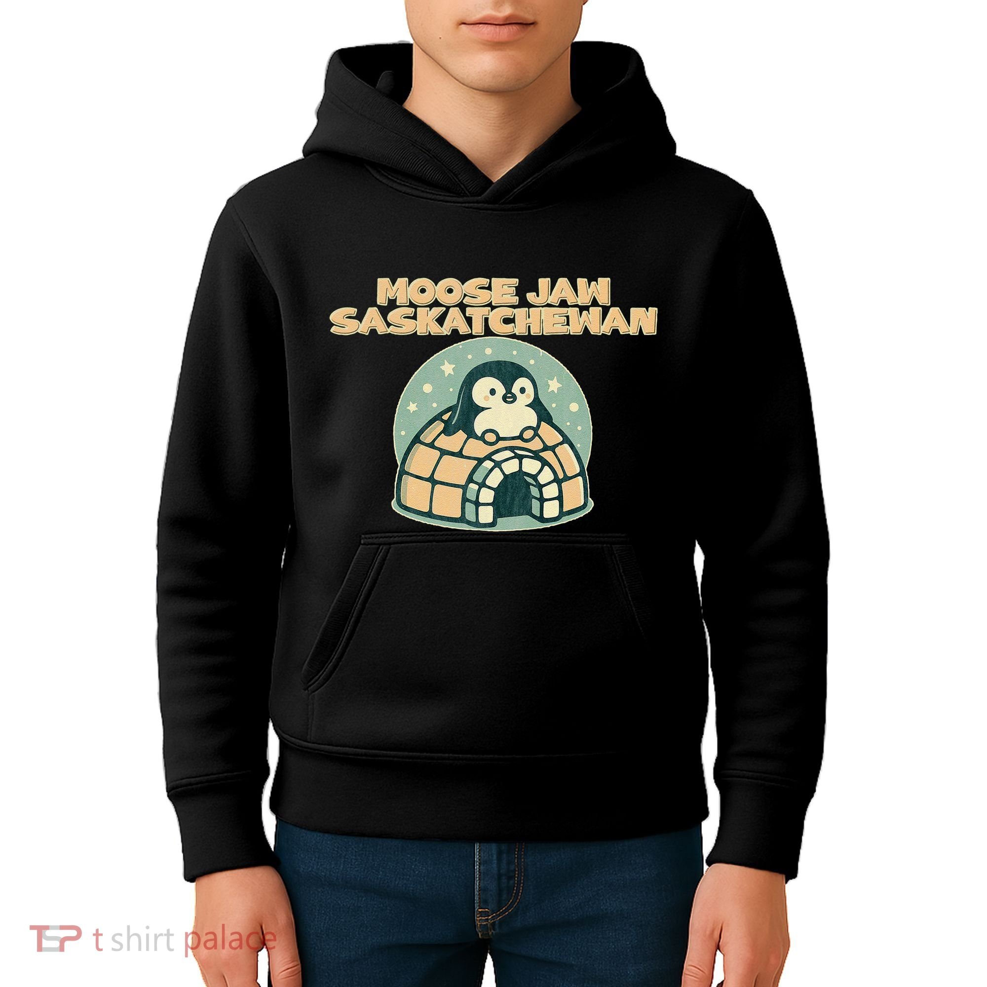 Moose Jaw Saskatchewan Canada Cute Penguin Kids Hoodie