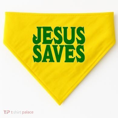 Mall Jesus Saves USA-Made Doggie Bandana