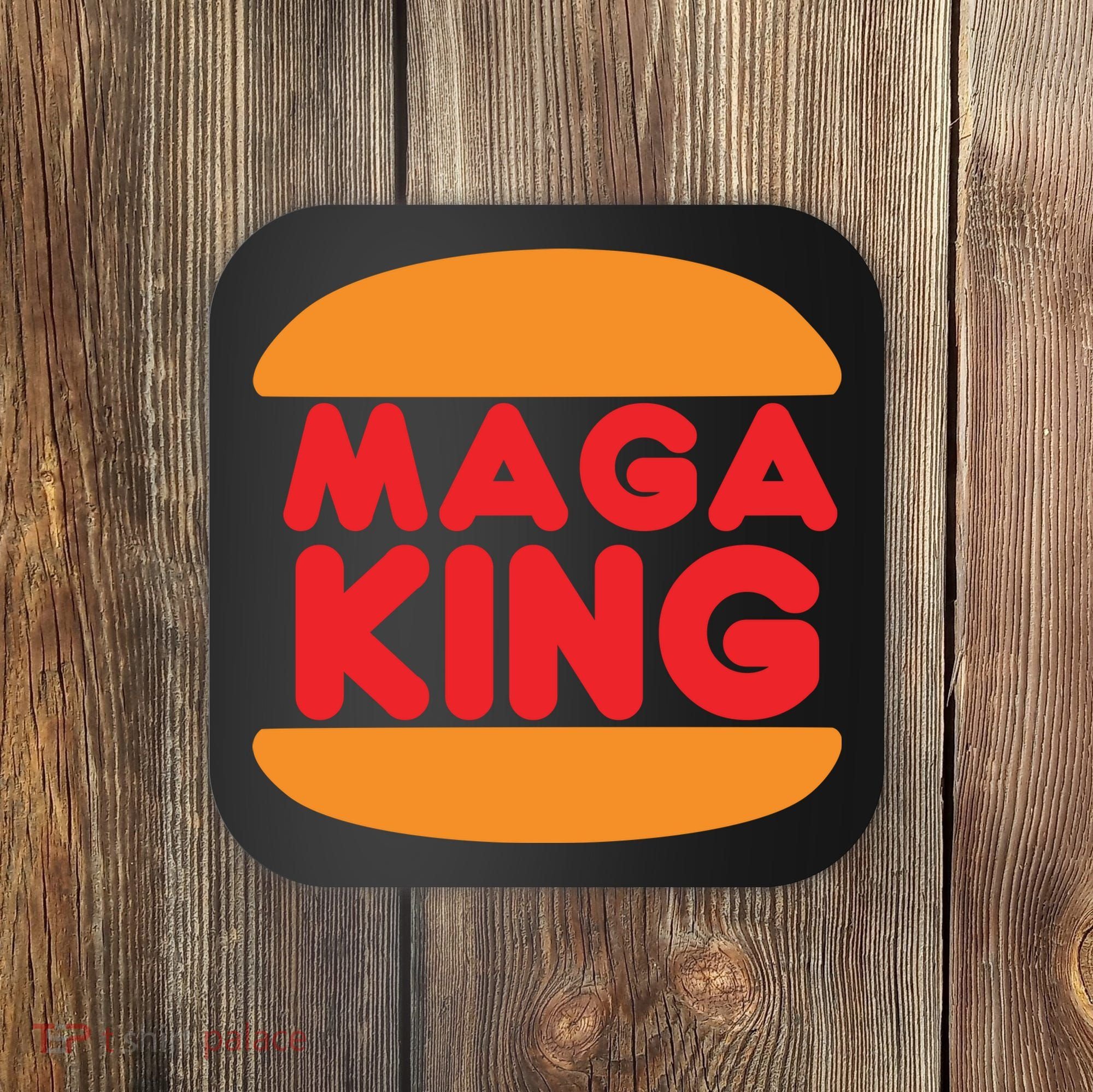 Maga King Burger Spoof Logo Coaster