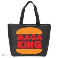Maga King Burger Spoof Logo Tote Bag thumb 0