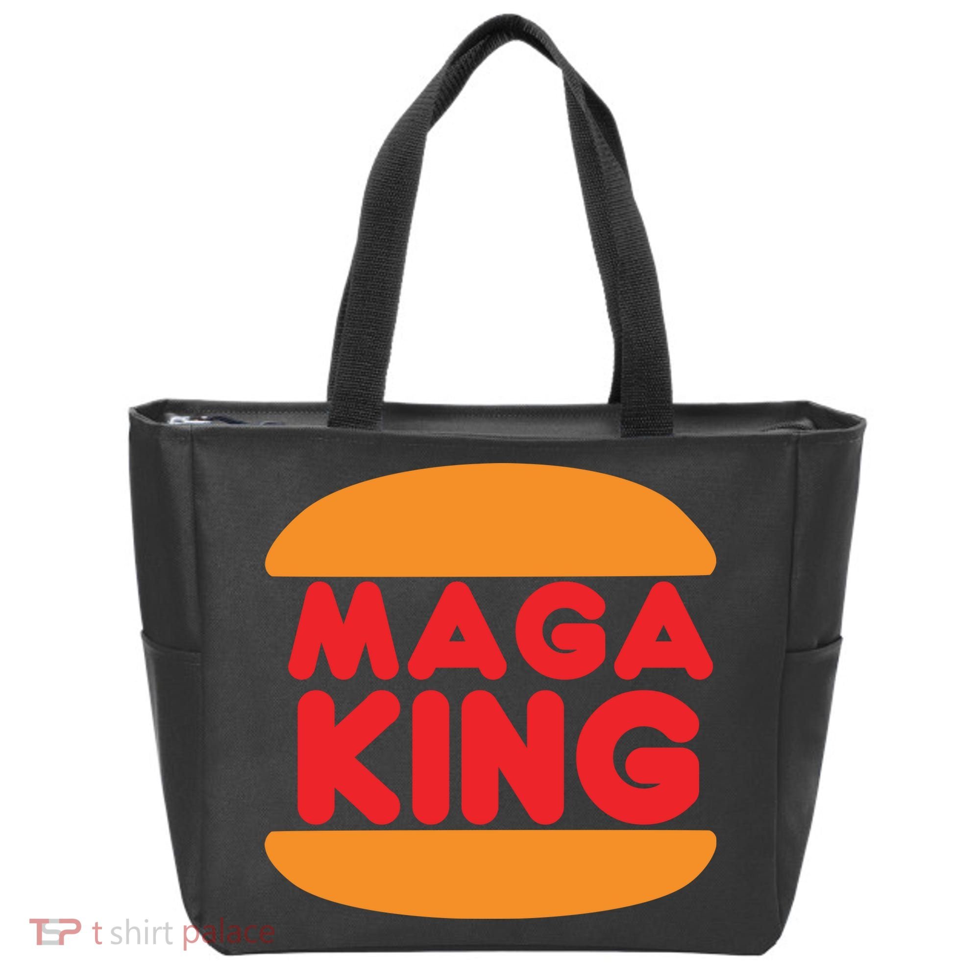 Maga King Burger Spoof Logo Tote Bag