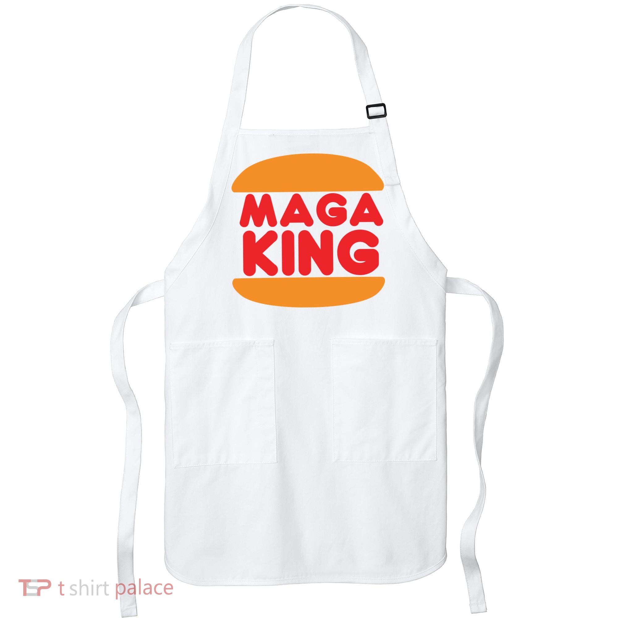 Maga King Burger Spoof Logo Apron