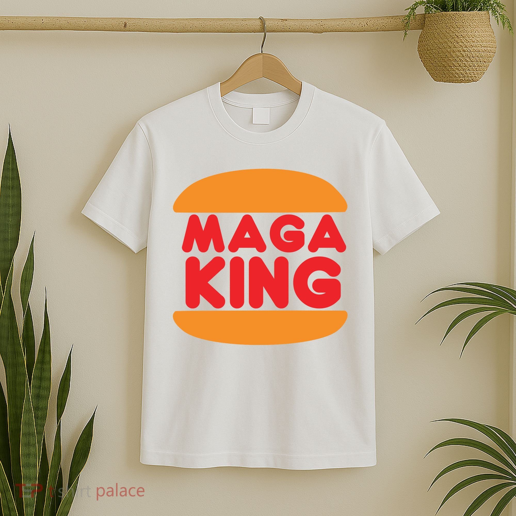 Maga King Burger Spoof Logo T-Shirt
