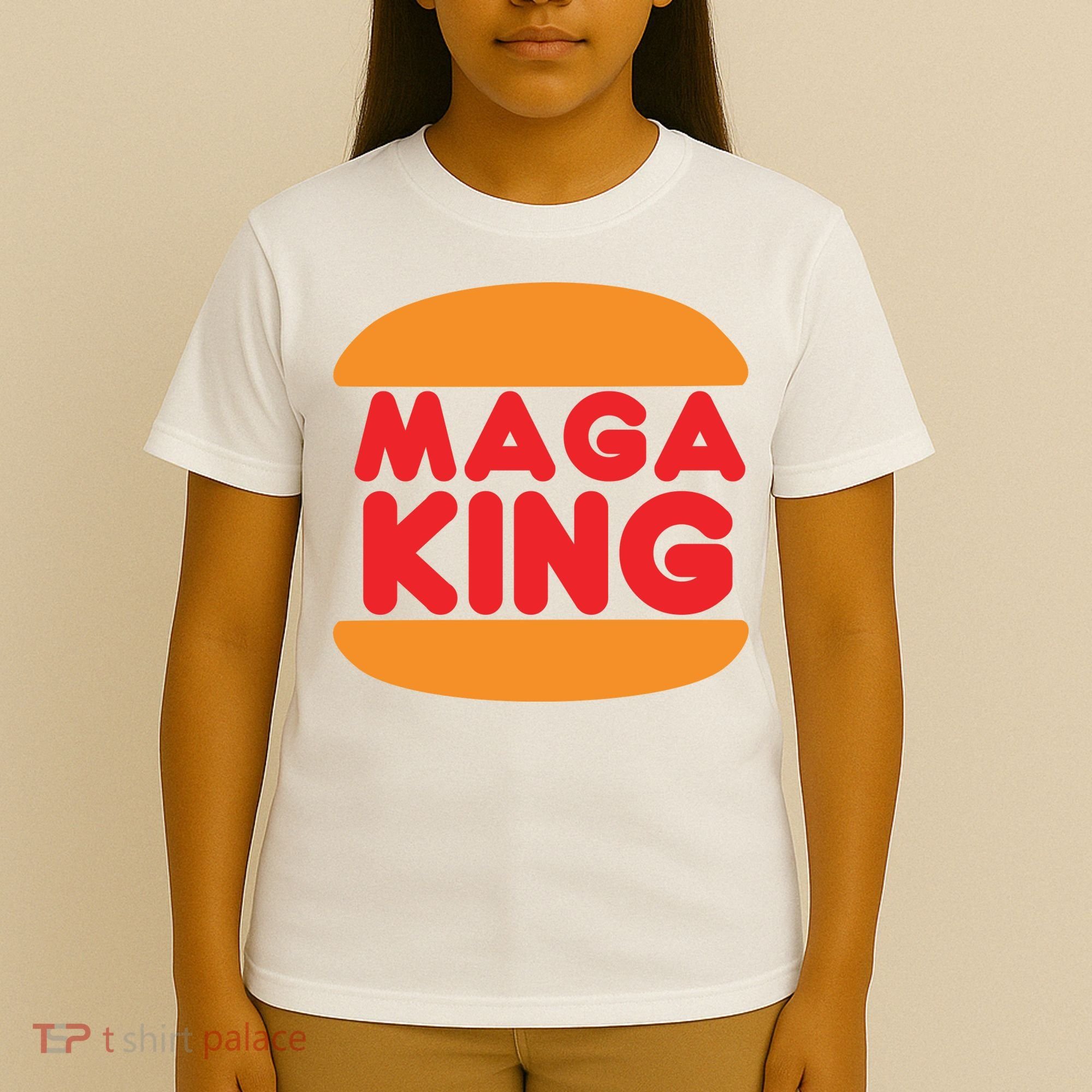Maga King Burger Spoof Logo T-Shirt