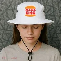Maga King Burger Spoof Logo Bucket Hat thumb 3