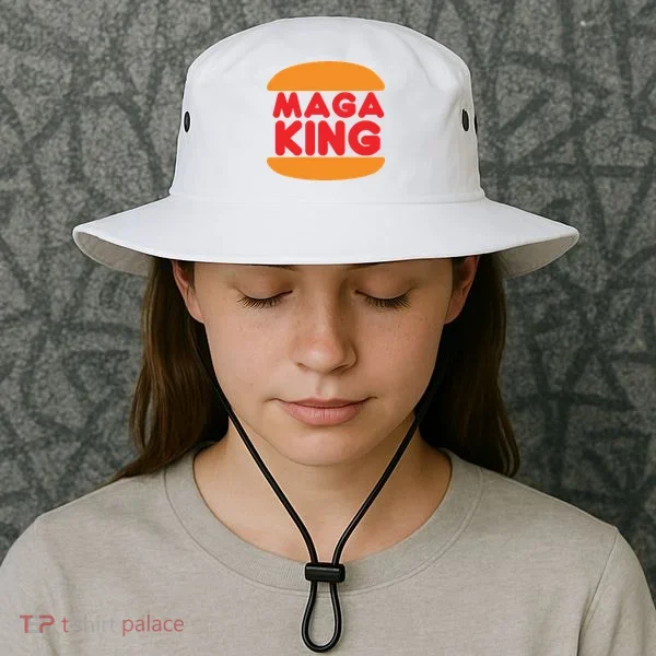 Maga King Burger Spoof Logo Bucket Hat