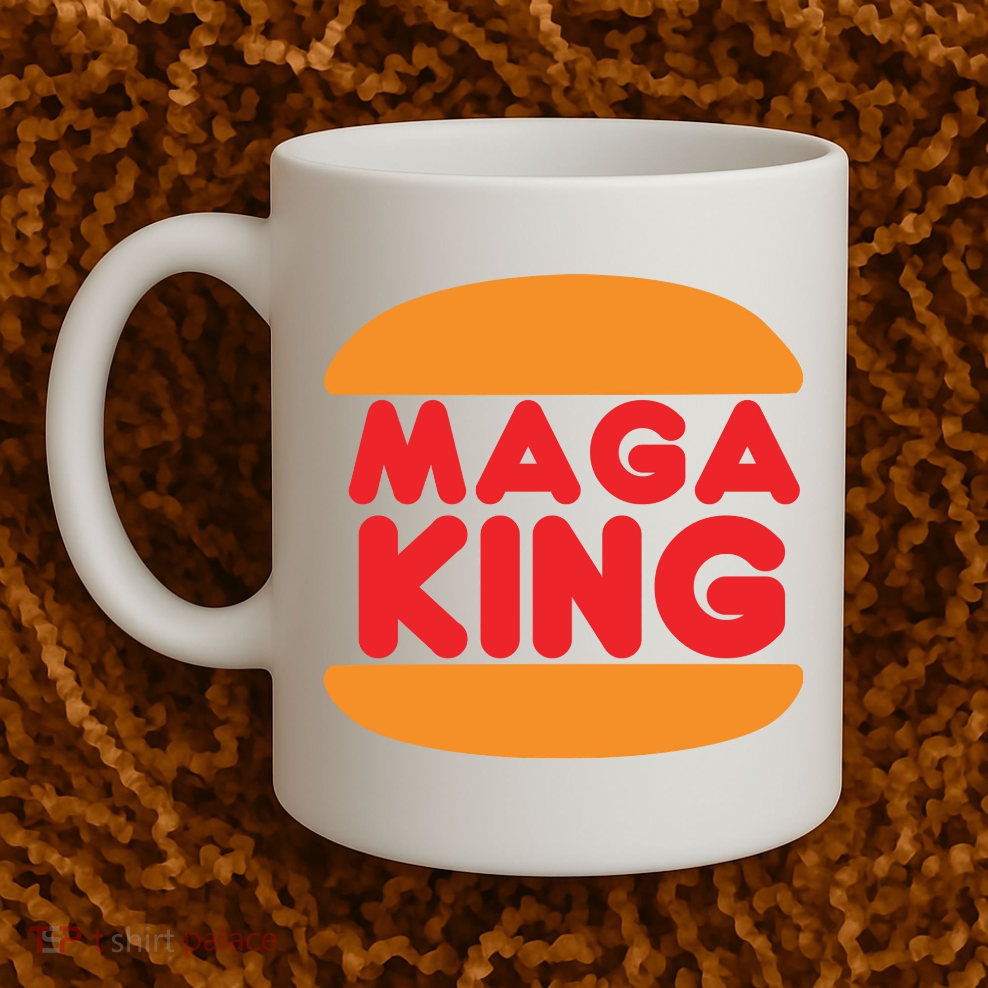 Maga King Burger Spoof Logo Coffee Mug
