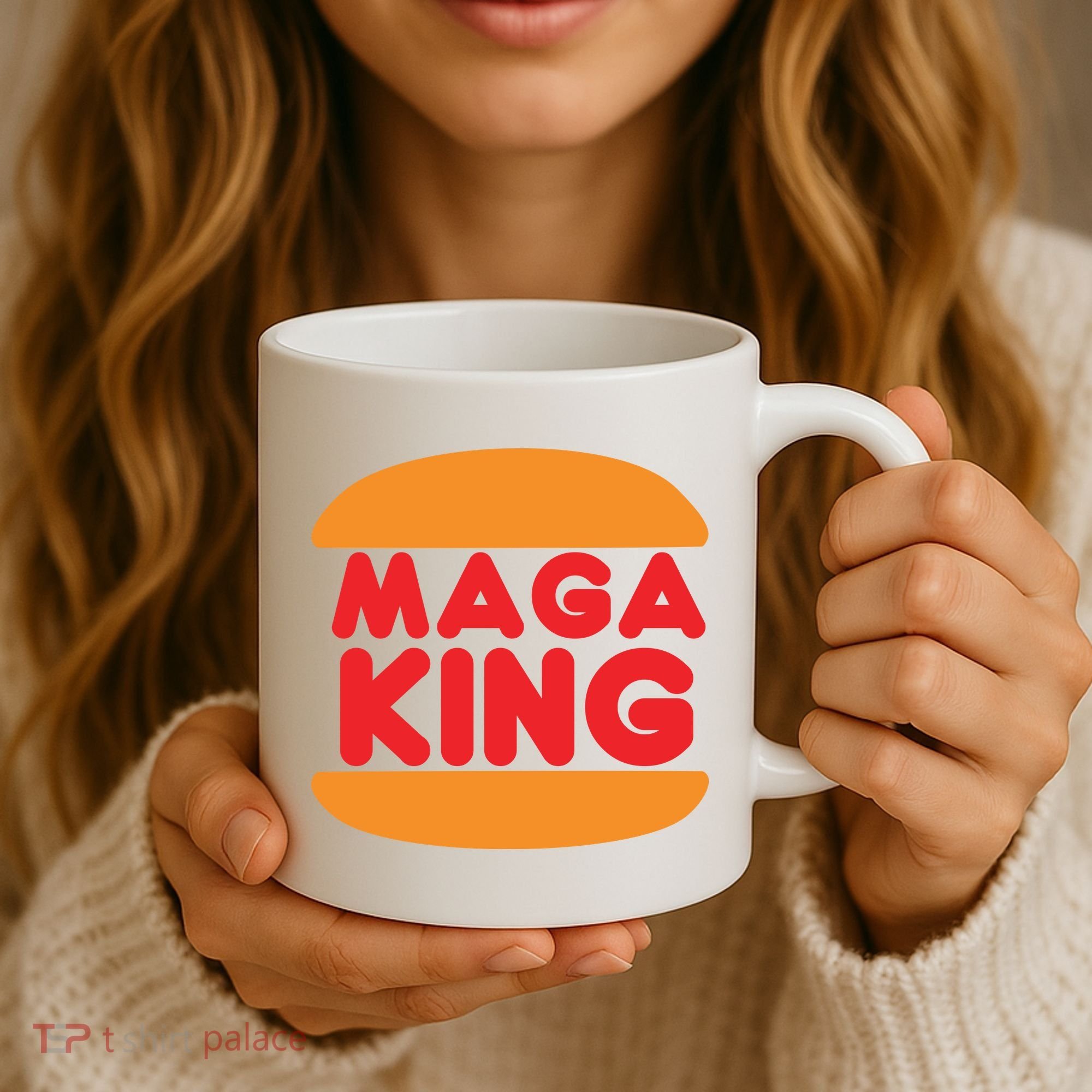 Maga King Burger Spoof Logo Coffee Mug