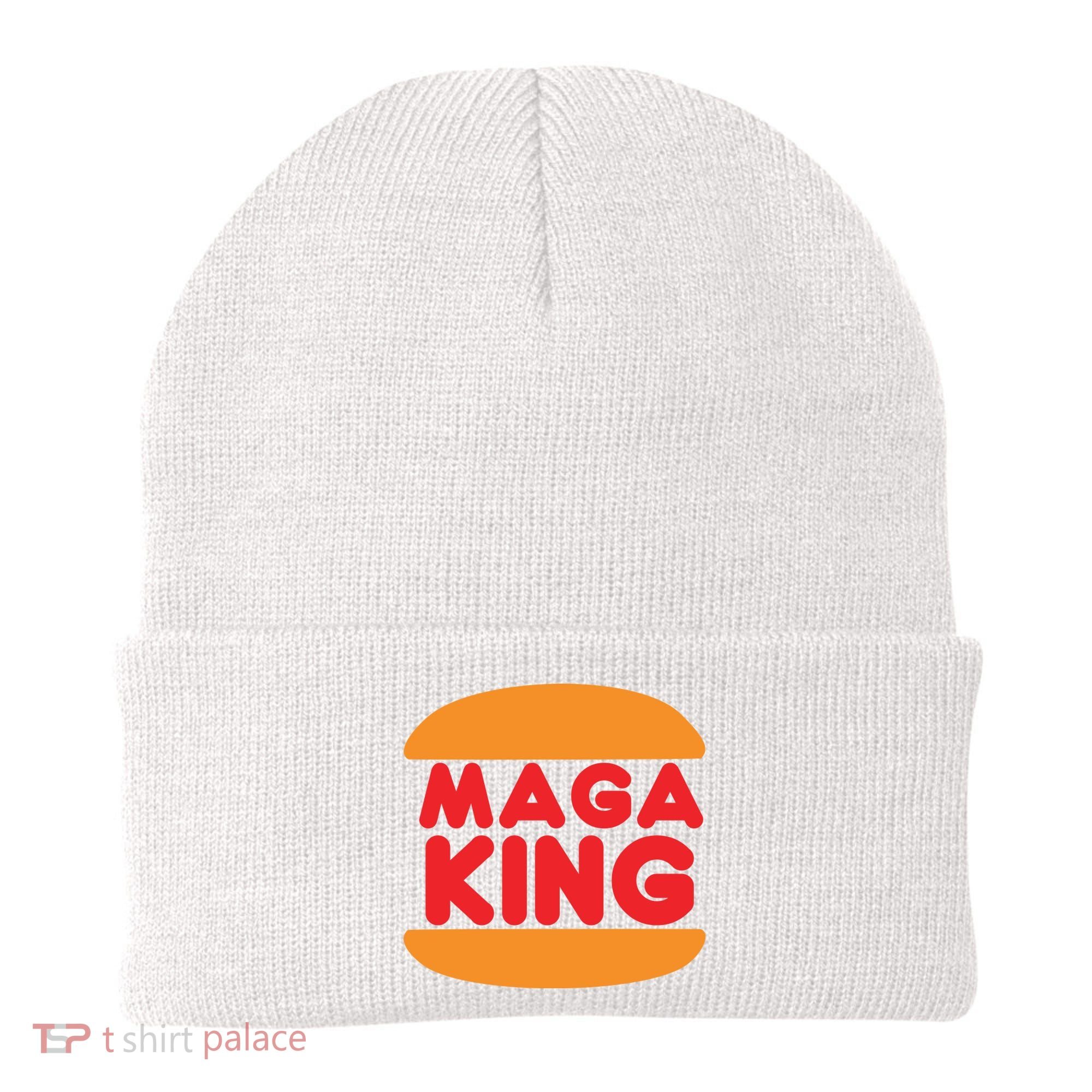 Maga King Burger Spoof Logo Beanie