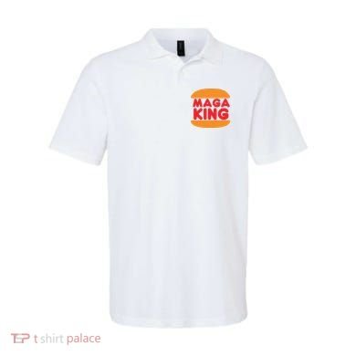 Maga King Burger Spoof Logo Polo