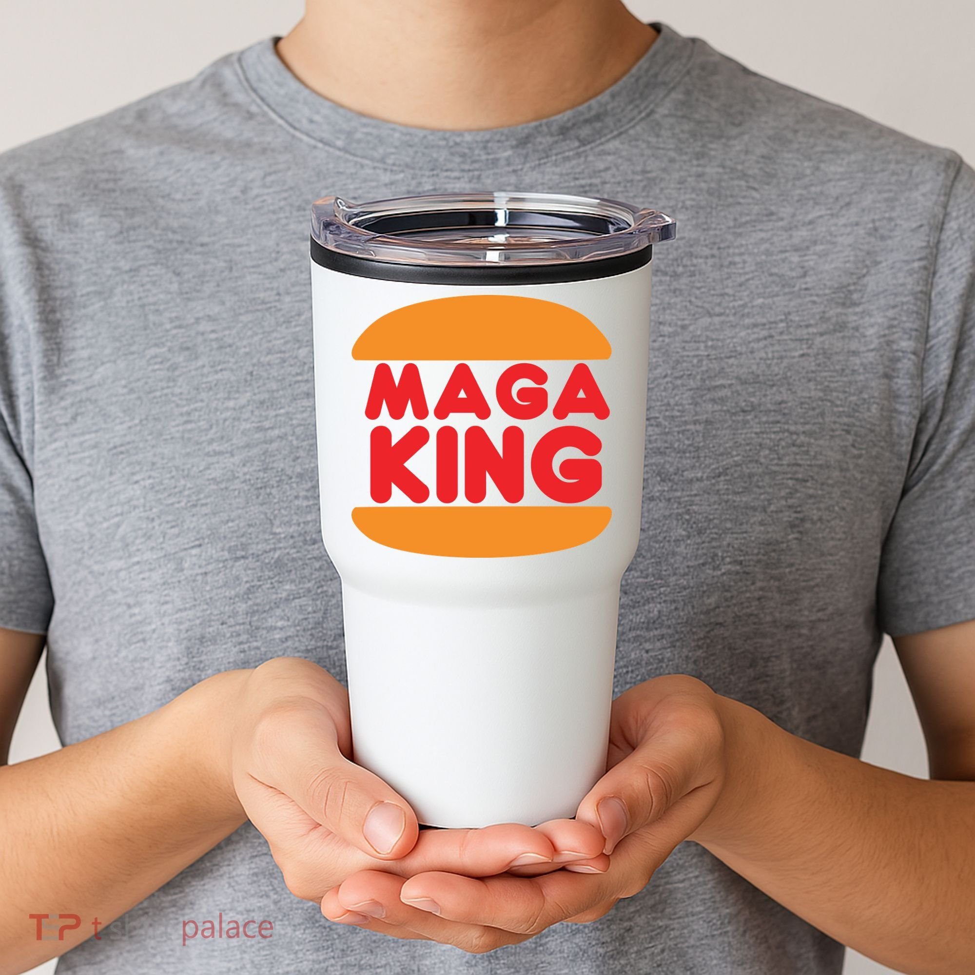 Maga King Burger Spoof Logo Tumbler