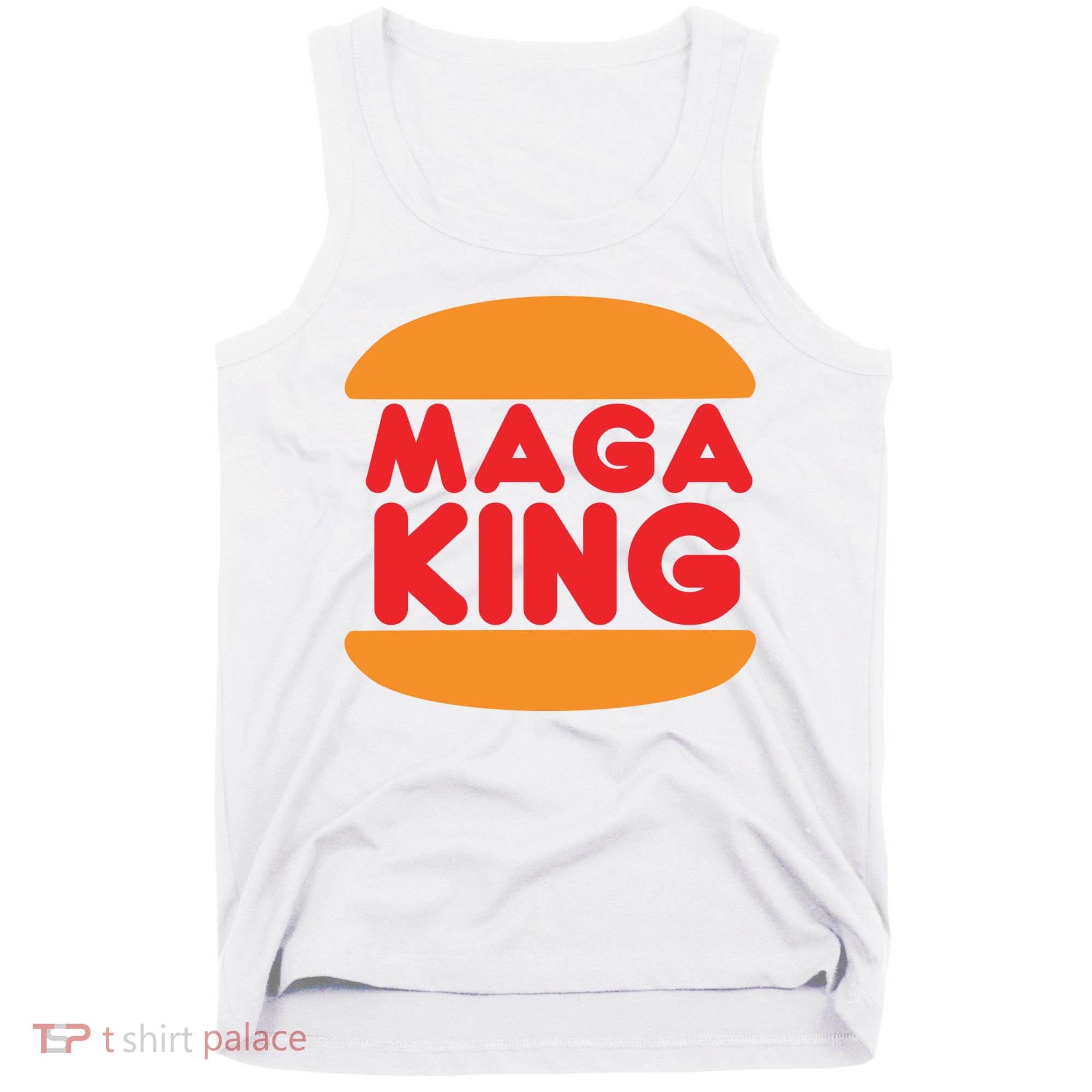 Maga King Burger Spoof Logo Tank Top