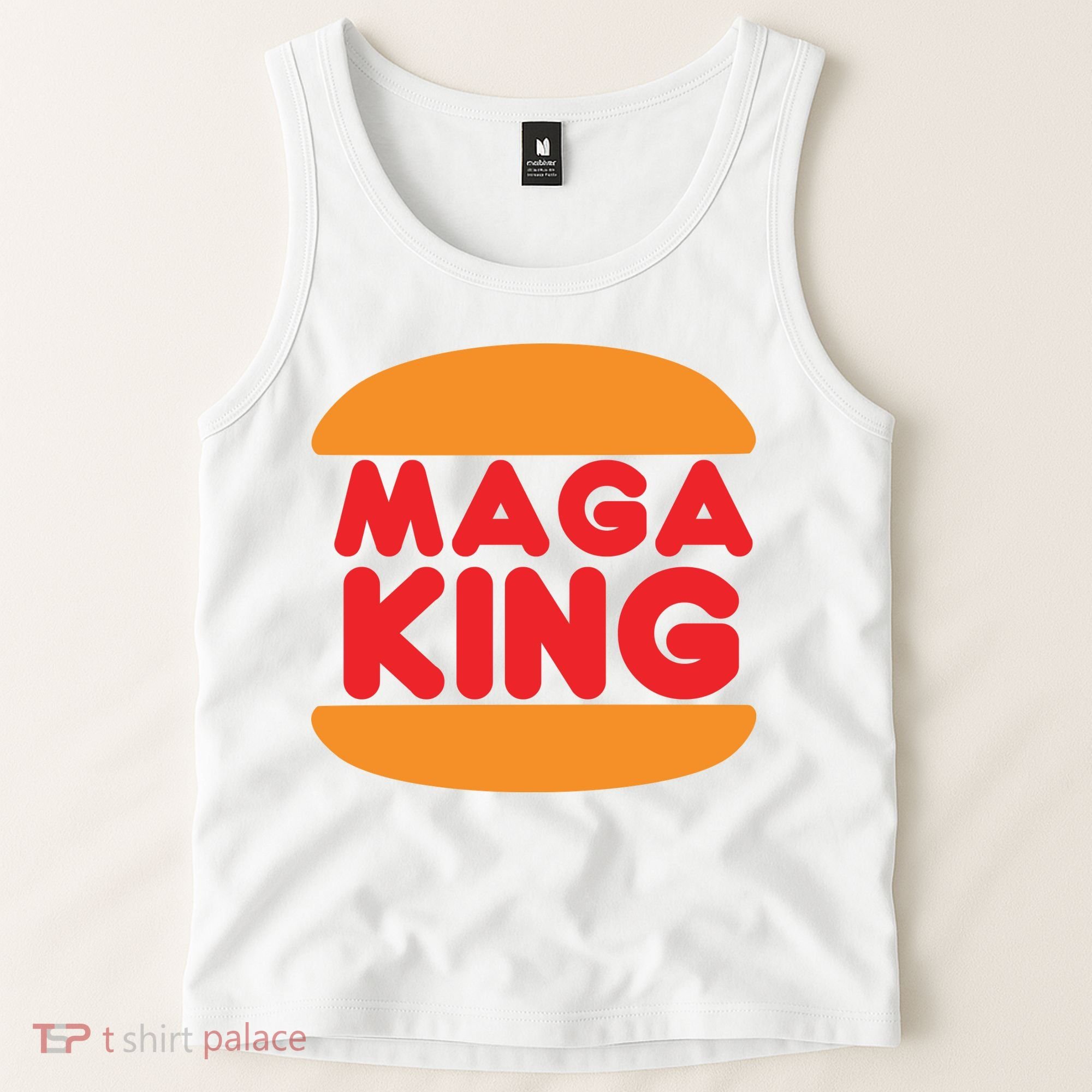 Maga King Burger Spoof Logo Tank Top