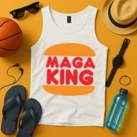 Maga King Burger Spoof Logo Tank Top thumb 4