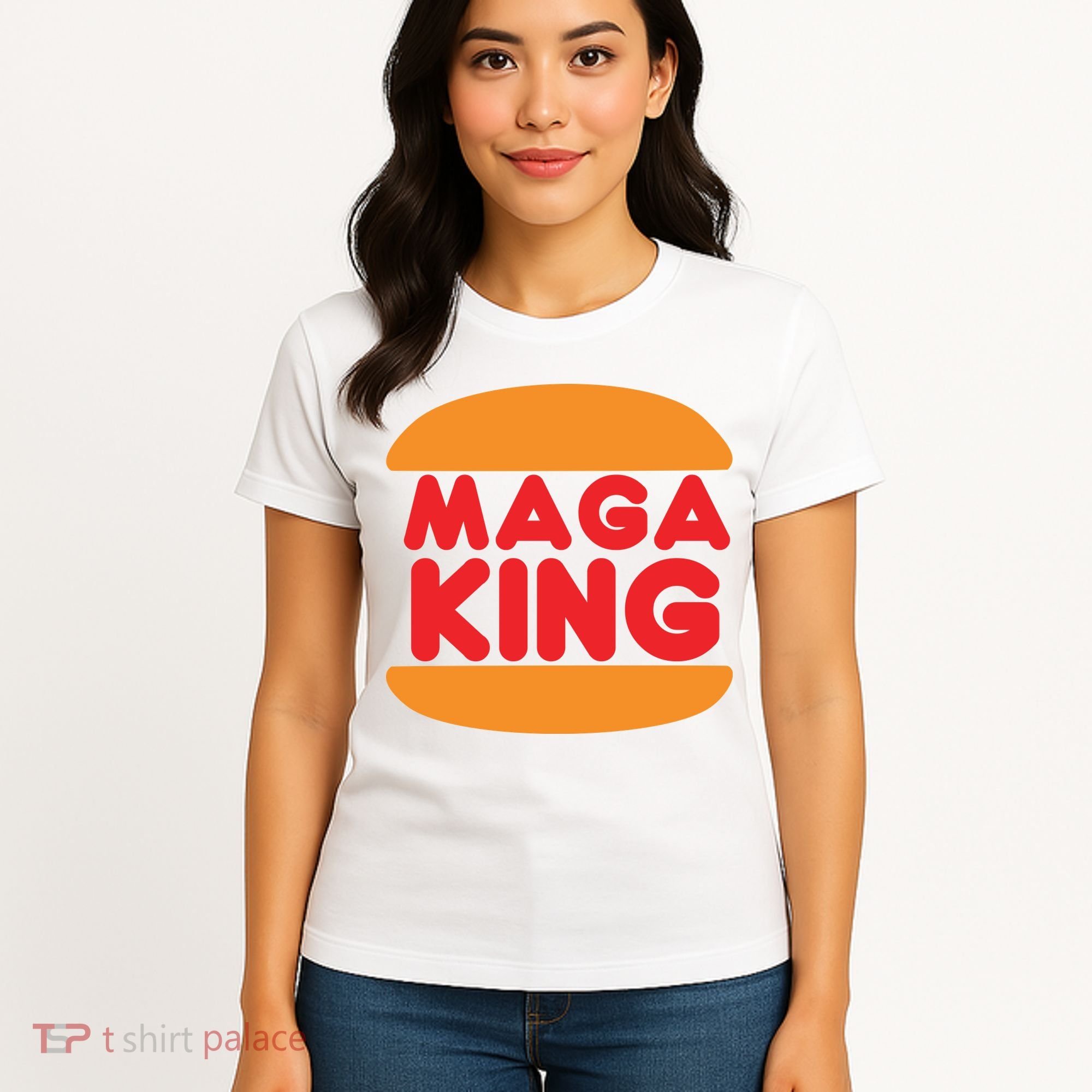 Maga King Burger Spoof Logo Women's T-Shirt