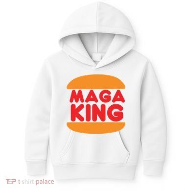 Maga King Burger Spoof Logo Kids Hoodie