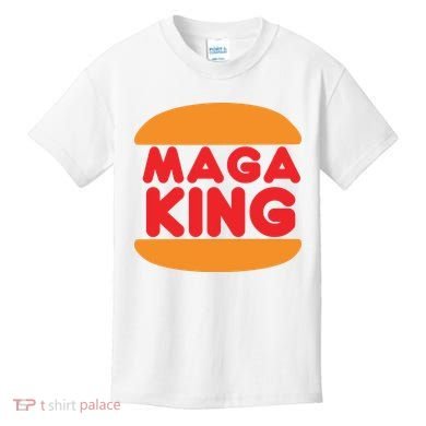 Maga King Burger Spoof Logo Kids T-Shirt