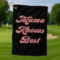 Mama Knows Best Momlife Proud Mom Trendy Vici Funny Gift Golf Towel thumb 1