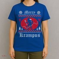 Merry Krampus Christmas Xmas Horror Ugly Sweater Evil Pajama Gift T-Shirt thumb 4