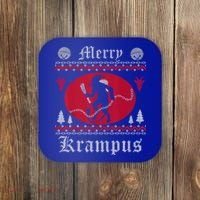 Merry Krampus Christmas Xmas Horror Ugly Sweater Evil Pajama Gift Coaster thumb 0
