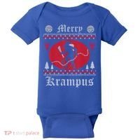 Merry Krampus Christmas Xmas Horror Ugly Sweater Evil Pajama Gift Baby Bodysuit thumb 0