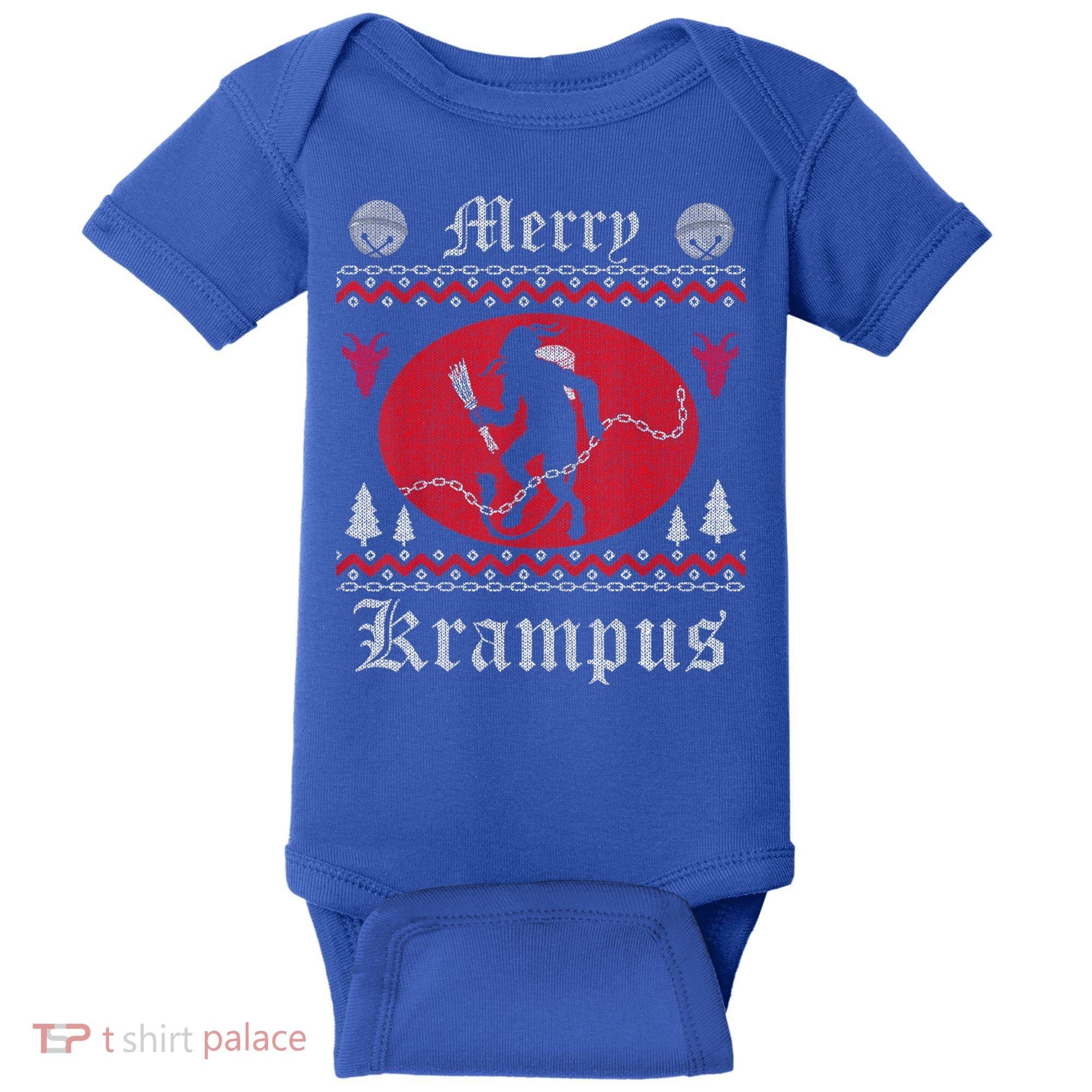 Merry Krampus Christmas Xmas Horror Ugly Sweater Evil Pajama Gift Baby Bodysuit