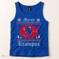 Merry Krampus Christmas Xmas Horror Ugly Sweater Evil Pajama Gift Tank Top thumb 2