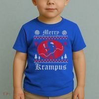 Merry Krampus Christmas Xmas Horror Ugly Sweater Evil Pajama Gift Toddler T-Shirt thumb 2