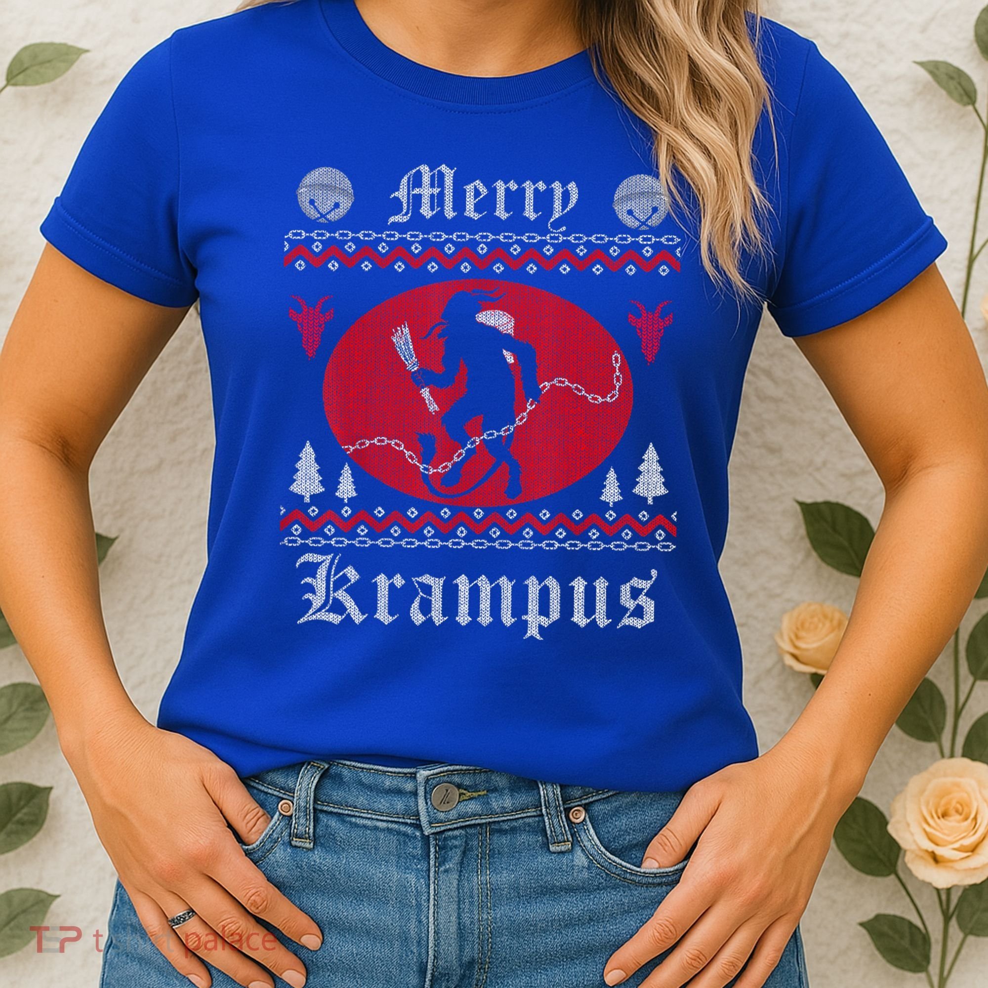 Merry Krampus Christmas Xmas Horror Ugly Sweater Evil Pajama Gift Women's T-Shirt